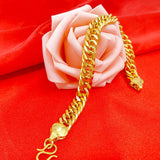 24KT Tank Flat Chain Bracelet for Men - Boy Birthday Gift