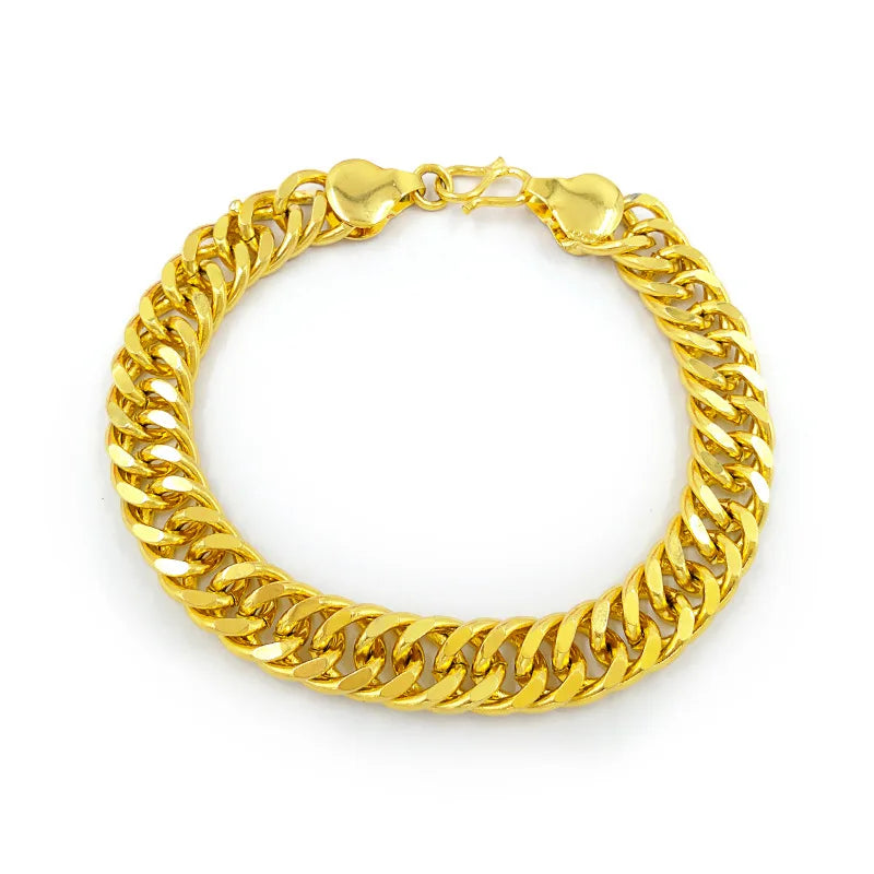 24KT Tank Flat Chain Bracelet for Men - Boy Birthday Gift