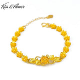 BR44 Fine Jewelry Flower 24KT Chain Bracelet