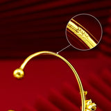 BR46 Flower 24KT Zircon Opening Bracelet Bangle