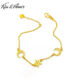 24KT Chain Bracelet Star Crescent Elegant Design Fine Jewelry