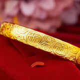 BR50 Round 24KT Opening Bracelet Bangle