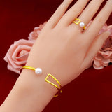 Vintage 24KT Opening Bracelet Bangle - Fine Jewelry Woman Birthday Gift