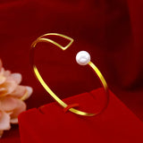 Vintage 24KT Opening Bracelet Bangle - Fine Jewelry Woman Birthday Gift
