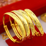 Fine Jewelry Love Heart 24KT Resizable Bracelet Bangle