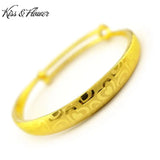 Fine Jewelry Love Heart 24KT Resizable Bracelet Bangle