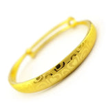 Fine Jewelry Love Heart 24KT Resizable Bracelet Bangle