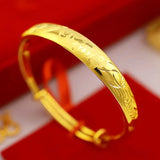 Fine Jewelry Love Heart 24KT Resizable Bracelet Bangle