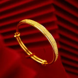 Matte 24KT 7mm Wide Bracelet Bangle for Women