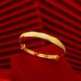 Matte 24KT 7mm Wide Bracelet Bangle for Women