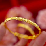 BR72 Bamboo Joint 24KT Resizable Bracelet Bangle