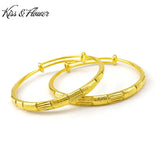 BR72 Bamboo Joint 24KT Resizable Bracelet Bangle