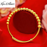 BR74 Fine Jewelry Bead Round 24KT Bracelet Bangle
