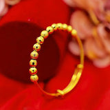 BR78 Vintage Bead 24KT Resizable Bracelet Bangle