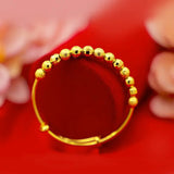 BR78 Vintage Bead 24KT Resizable Bracelet Bangle
