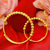 BR78 Vintage Bead 24KT Resizable Bracelet Bangle