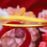 BR91 24KT Bracelet Bangle - Thin Round Jewelry for Women