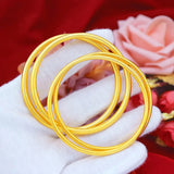 BR91 24KT Bracelet Bangle - Thin Round Jewelry for Women