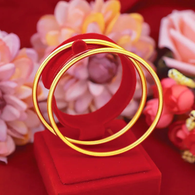 BR91 24KT Bracelet Bangle - Thin Round Jewelry for Women