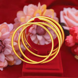 BR91 24KT Bracelet Bangle - Thin Round Jewelry for Women