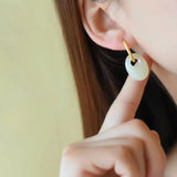 Vintage Oval 24KT Gold Drop Earrings