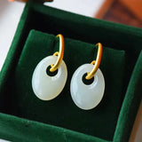 Vintage Oval 24KT Gold Drop Earrings