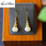 ER171 Vintage Bag RUYI 24KT Drop Earrings