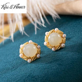 24KT Stud Earrings for Women Bride Girl Mother Birthday Wedding