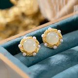 24KT Stud Earrings for Women Bride Girl Mother Birthday Wedding