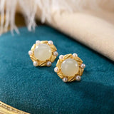 24KT Stud Earrings for Women Bride Girl Mother Birthday Wedding