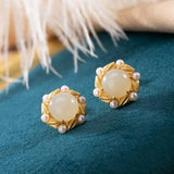 24KT Stud Earrings for Women Bride Girl Mother Birthday Wedding