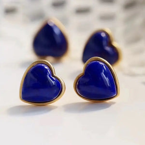 ER190 Vintage Heart 24KT Stud Earrings