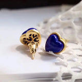 ER190 Vintage Heart 24KT Stud Earrings