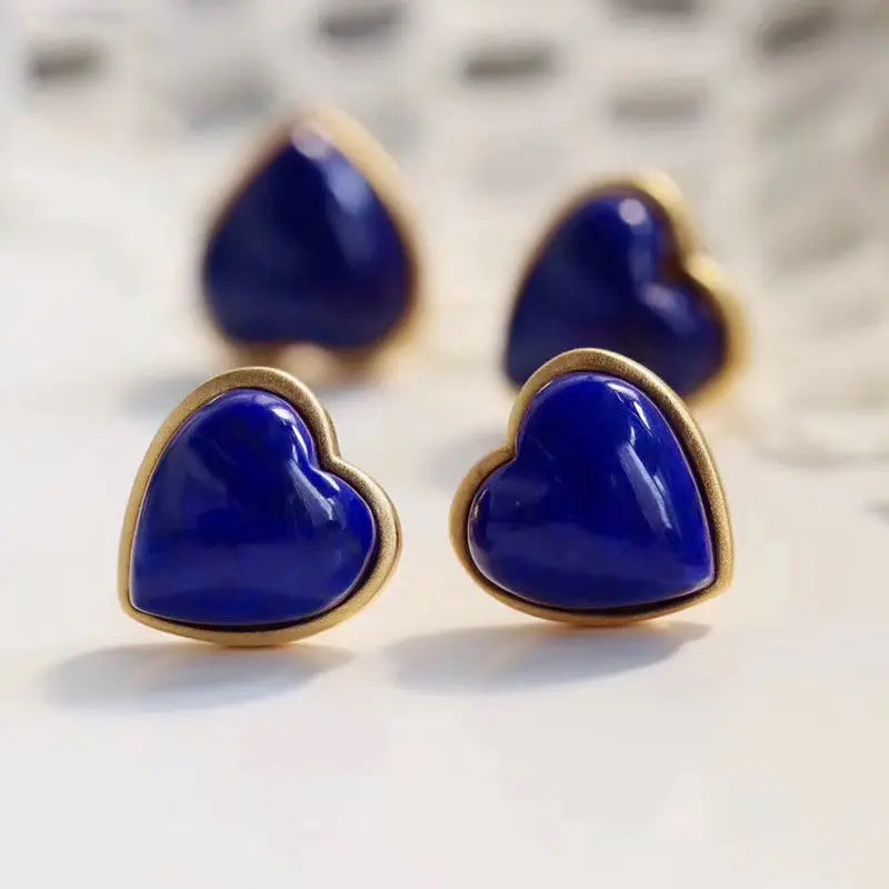 ER190 Vintage Heart 24KT Stud Earrings
