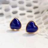ER190 Vintage Heart 24KT Stud Earrings