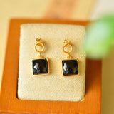 Square 24KT Stud Earrings for Women Bridal Gift