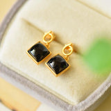 Square 24KT Stud Earrings for Women Bridal Gift