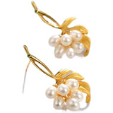 ER226 Vintage Leaves 24KT Stud Earrings