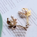ER226 Vintage Leaves 24KT Stud Earrings