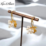 ER226 Vintage Leaves 24KT Stud Earrings