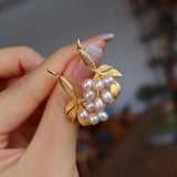 ER226 Vintage Leaves 24KT Stud Earrings