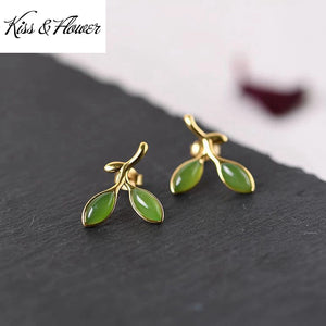 ER227 Vintage Leaves 24KT Stud Earrings