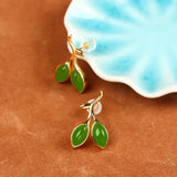 ER227 Vintage Leaves 24KT Stud Earrings