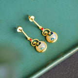 ER229 Vintage Calabash 24KT Stud Earrings