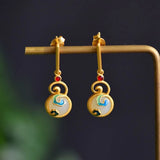 ER229 Vintage Calabash 24KT Stud Earrings