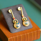 ER229 Vintage Calabash 24KT Stud Earrings