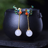 ER255 24KT Vintage Ball Stud Earring for Women