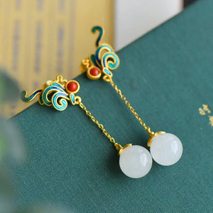 ER255 24KT Vintage Ball Stud Earring for Women