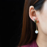 ER255 24KT Vintage Ball Stud Earring for Women