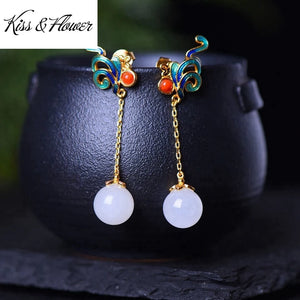 ER255 24KT Vintage Ball Stud Earring for Women